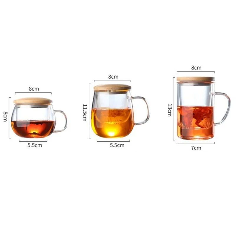 Creative Glass Tea Infuser Cup with Bamboo Lid