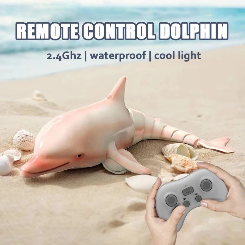 Realistic RC Dolphin Boat – 2.4GHz Remote Control Dolphin Toy with Lights for Pool Play