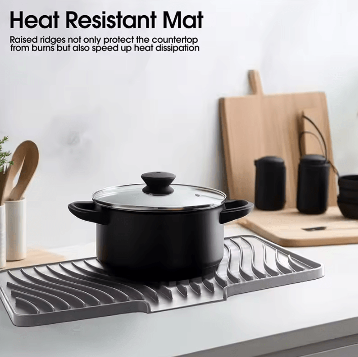 Extra Large Silicone Drying Mat – Non-Slip Kitchen Counter Drainer Pad