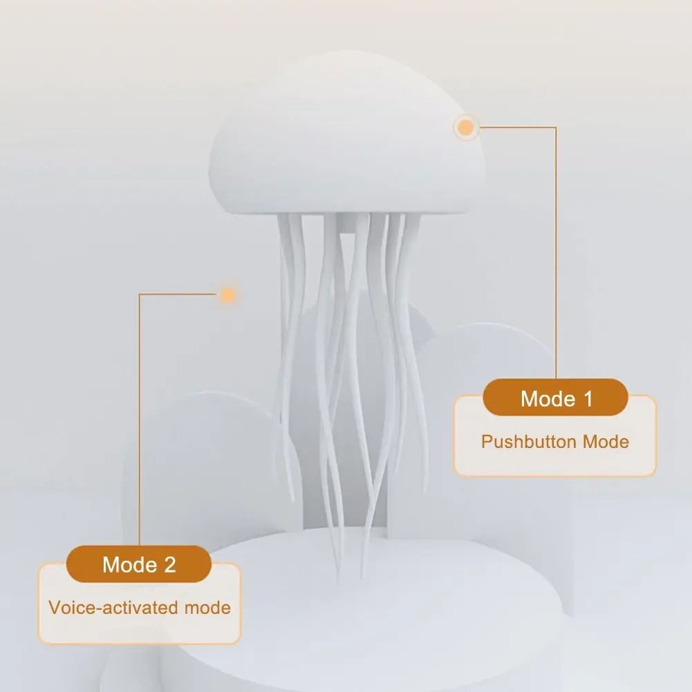 Cartoon Jellyfish Night Light With RGB Gradient And Voice Control