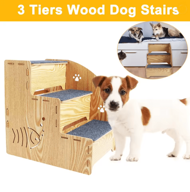 Anti Slip Dog Stairs for Small Dogs and Cats 3 Tier Pet Steps
