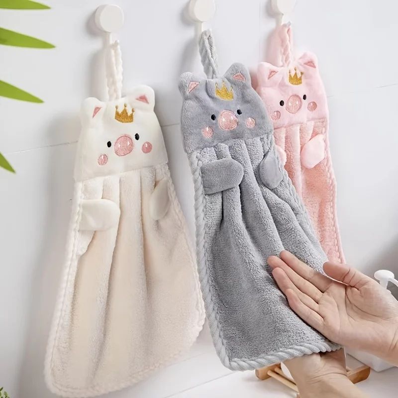 Cute Microfiber Hand Towels – Ultra Absorbent Hanging Kitchen & Bathroom Cleaning Cloth