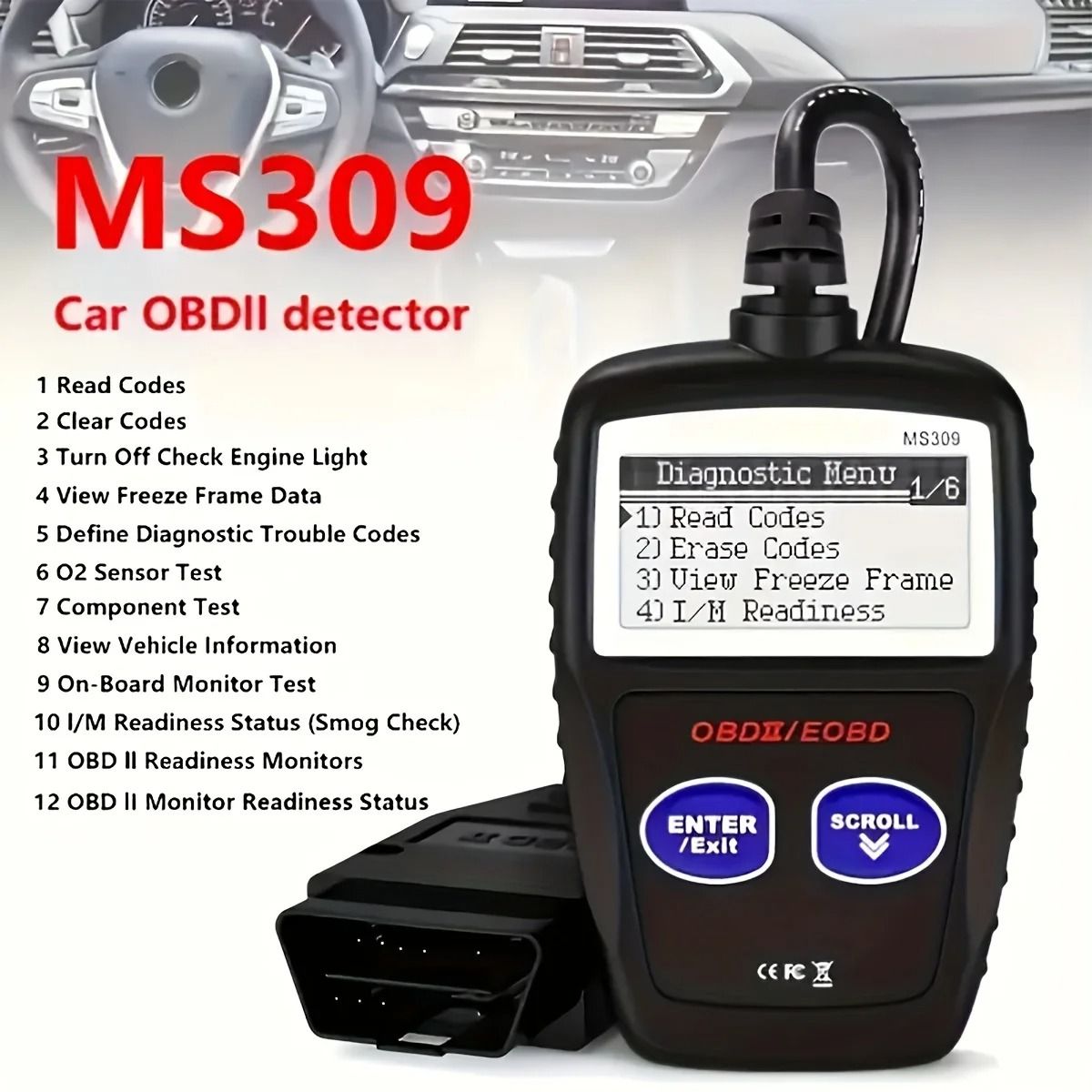 Advanced Car Diagnostic Tool Plus MS309 OBD2 Scanner