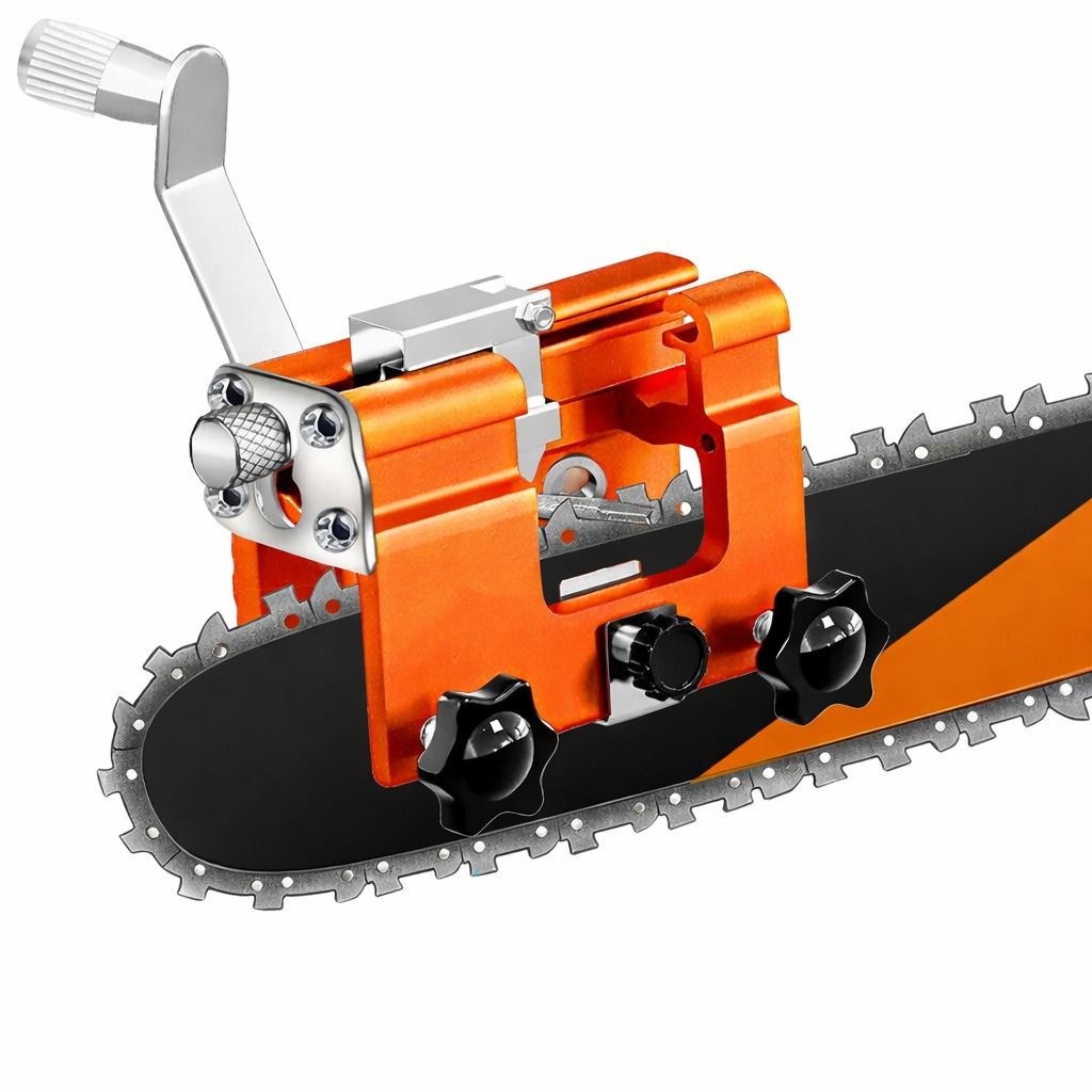 Portable Chainsaw Chain Sharpening Jig with Hand Crank & Sharpening Tool Set