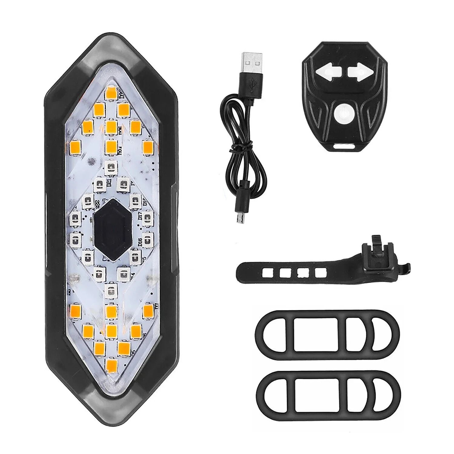 Bicycle Turn Signal Light Wireless Remote Rechargeable Tail Light