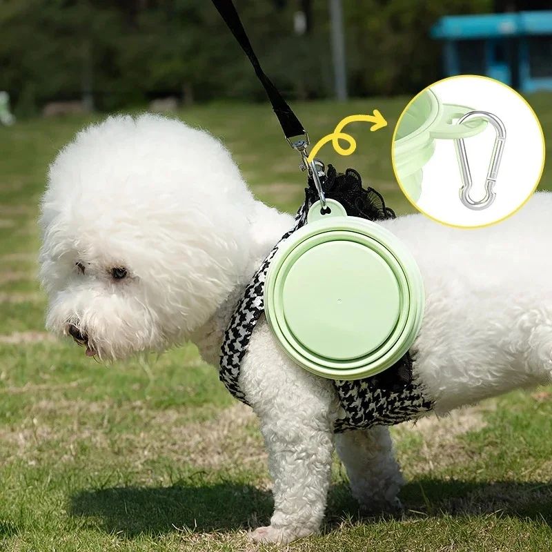 Collapsible Silicone Dog Bowl – Folding Travel Pet Food & Water Dish for Dogs, Cats & Puppies, Portable Drinking Bowl