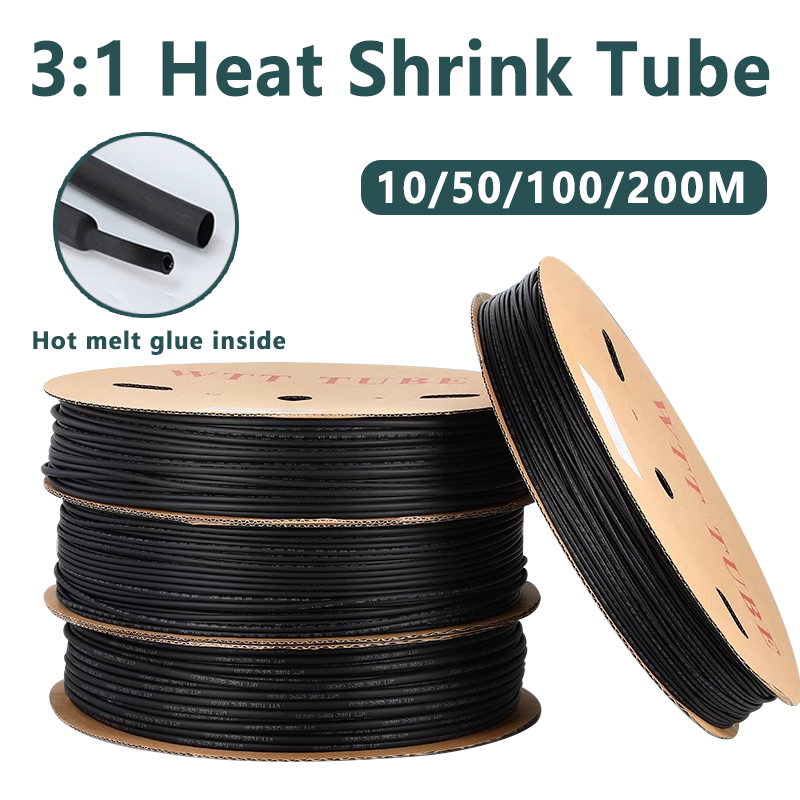 Black Heat Shrink Tube Polyolefin Thermal Insulated Cable Sleeve
