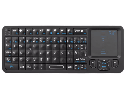 Rii K06 Mini Bluetooth Keyboard Backlit 2 4GHz Wireless Keyboard with IR Learning Touchpad