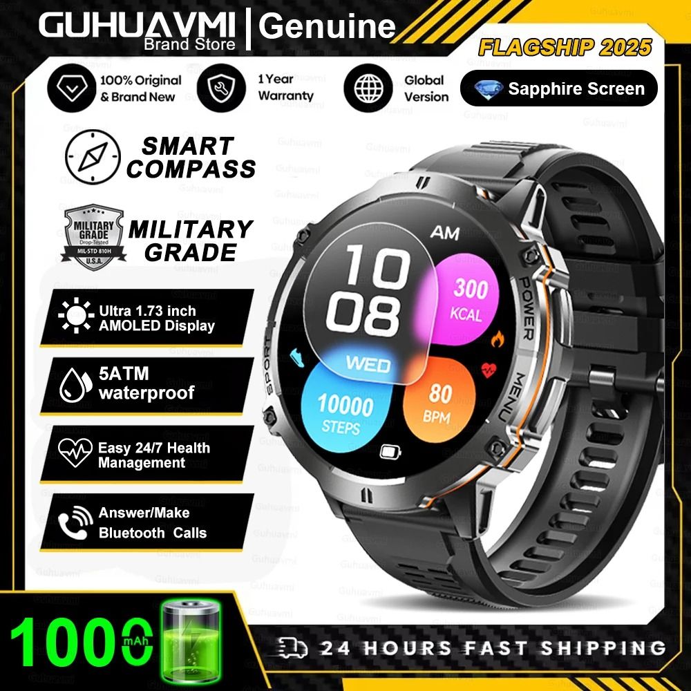 T-Rex 3 Military-Grade AMOLED Smart Watch with GPS, Compass, and Bluetooth Call