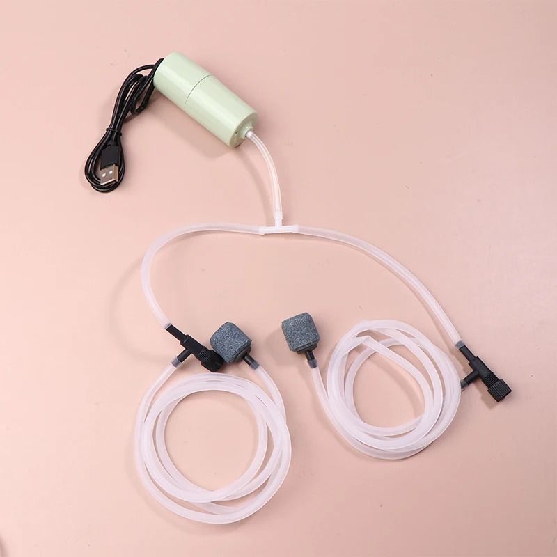 USB Aquarium Oxygen Air Pump Dual Outlet Silent Aerator