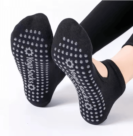 Womens Anti Slip Yoga Socks Breathable Backless Pilates and Ballet Ankle Socks for Fitness