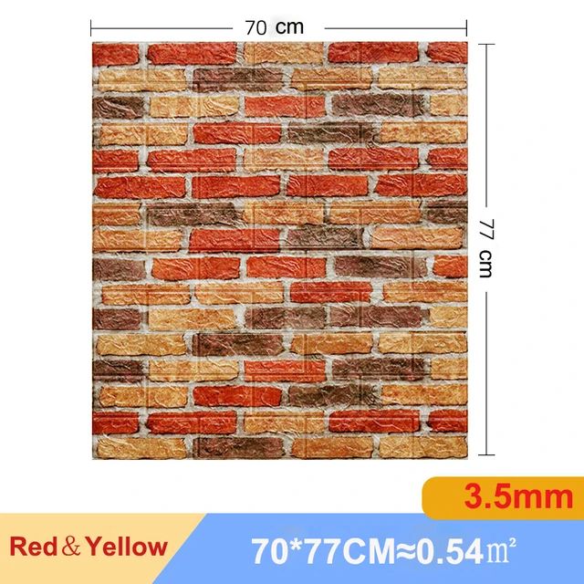 3D Brick Wall Sticker Set Self Adhesive Panels