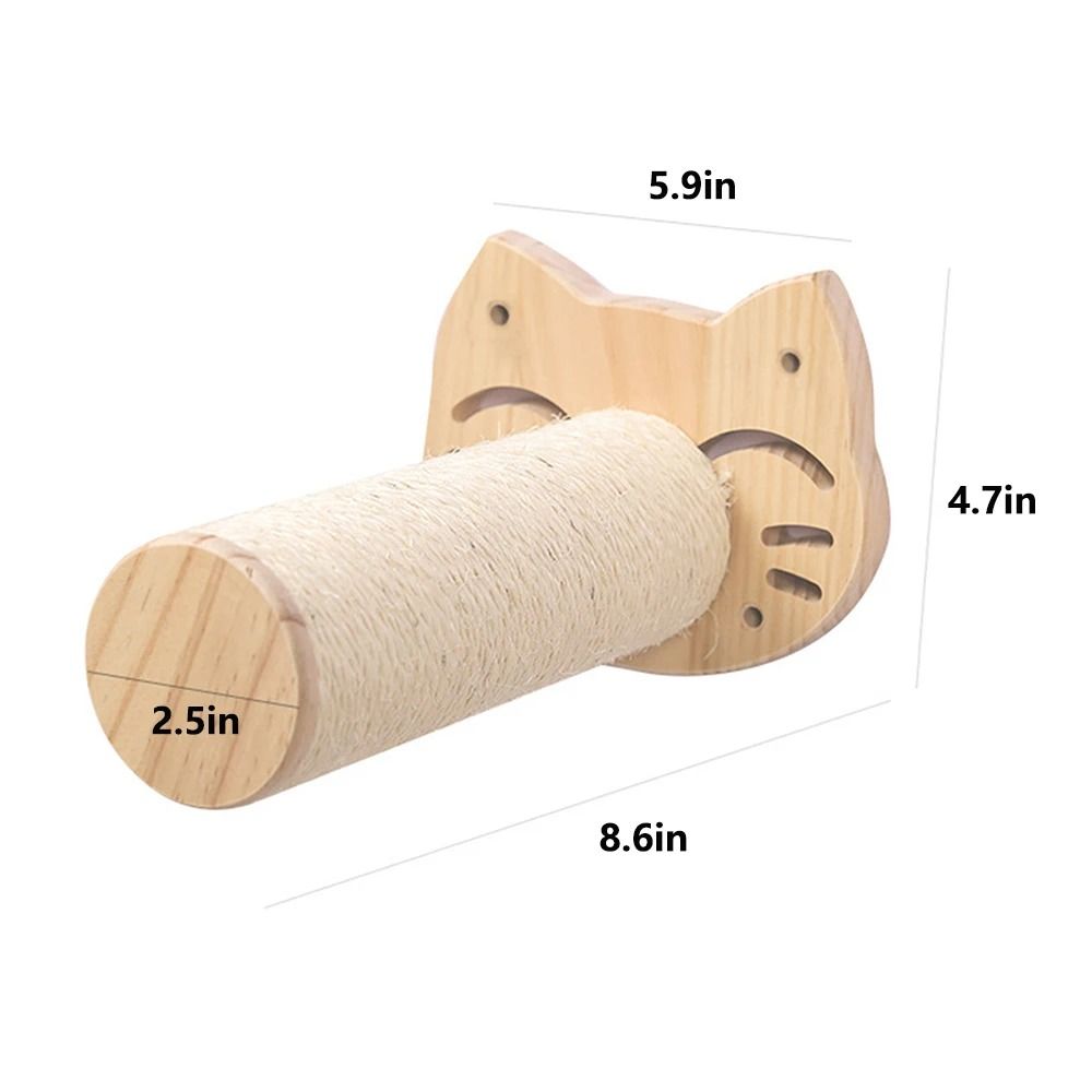 Wall Mounted Cat Climbing Shelf with Sisal Scratching Steps