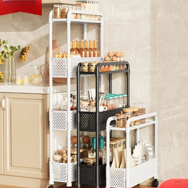 Slim Gap Storage Rack – Movable Floor-Standing Narrow Cart for Kitchen, Bathroom & Living Room Organization