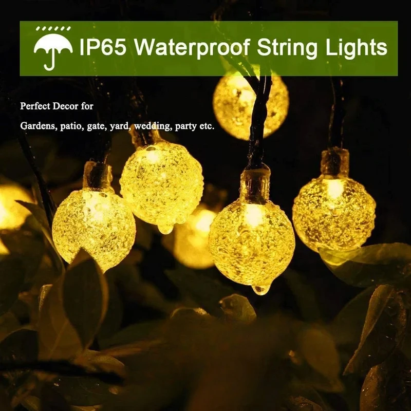 Solar Lights Outdoor Waterproof, Solar Light Strings for Outside, Patio Porch Garden Yard Wedding Party Christmas Decor
