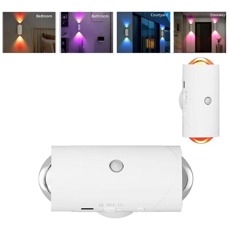 RGB Motion Sensor Wall Light Outdoor Waterproof LED Atmosphere Lamp