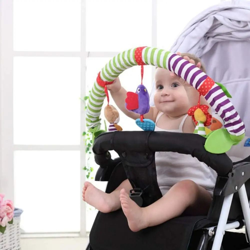 New Hanging Spiral Rattle Stroller Toy Soft Plush Crib Car Seat Lathe Activity Toy
