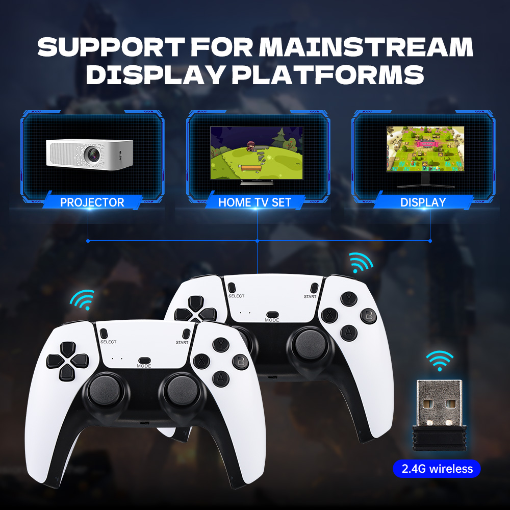 3D Double Wireless Retro Handheld Console, Game Stick Mini, HD Video Game Stick Controller