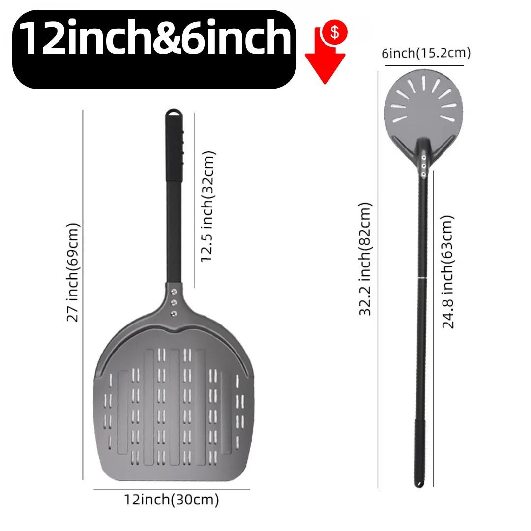 Aluminum Pizza Peel Bread Paddle with Wooden Handle