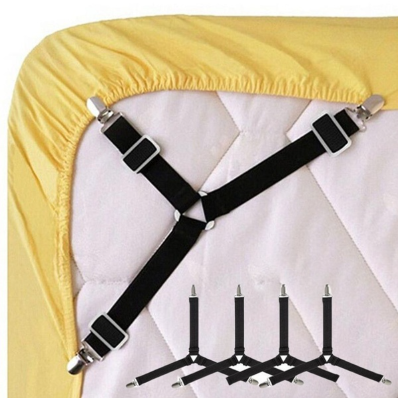 Adjustable Elastic Straps Bed Sheet Fasteners Holder Clips for Mattress Cover Home Organizer