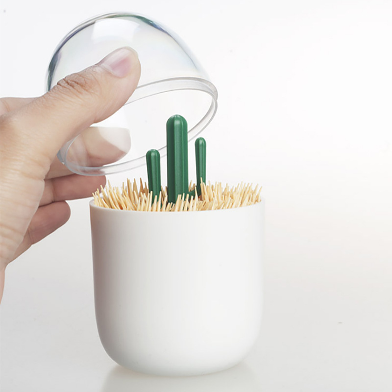 Toothpick Box, Cute Cartoon Dustproof Plastic Holder, Cotton Swab Case Dispenser