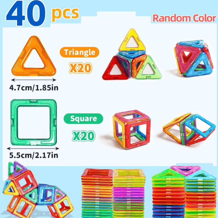 Magnetic Building Blocks Set – STEM DIY Construction Toy for Kids Learning & Creativity