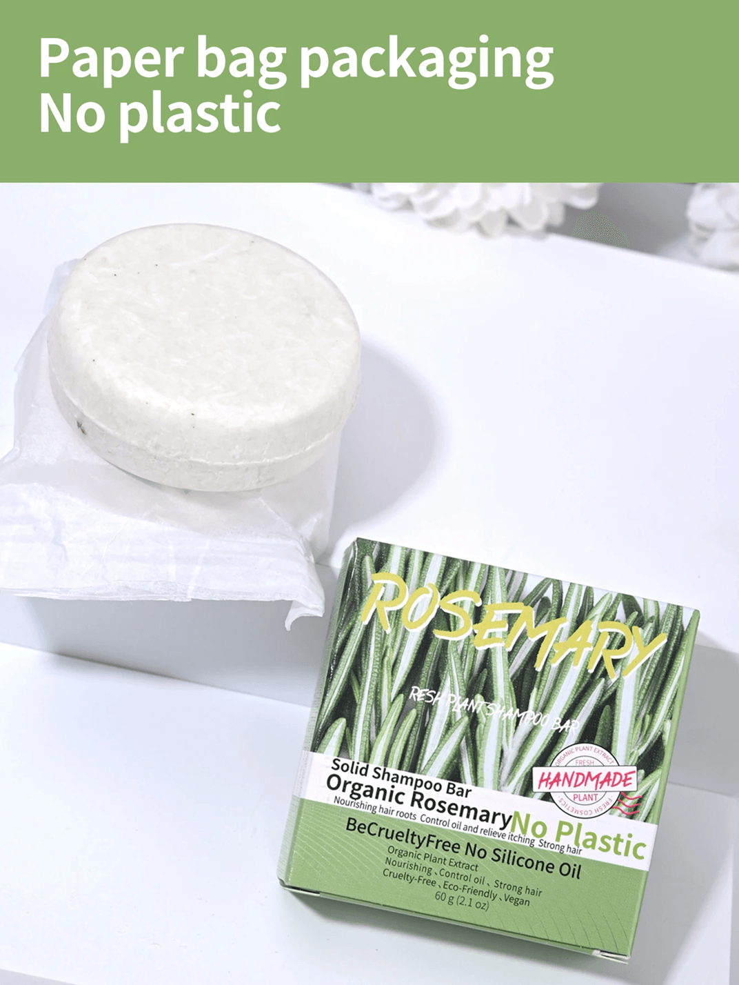 Rosemary Hair Revival Shampoo Bar – Natural Dandruff Control and Oil Balancing Cleanse