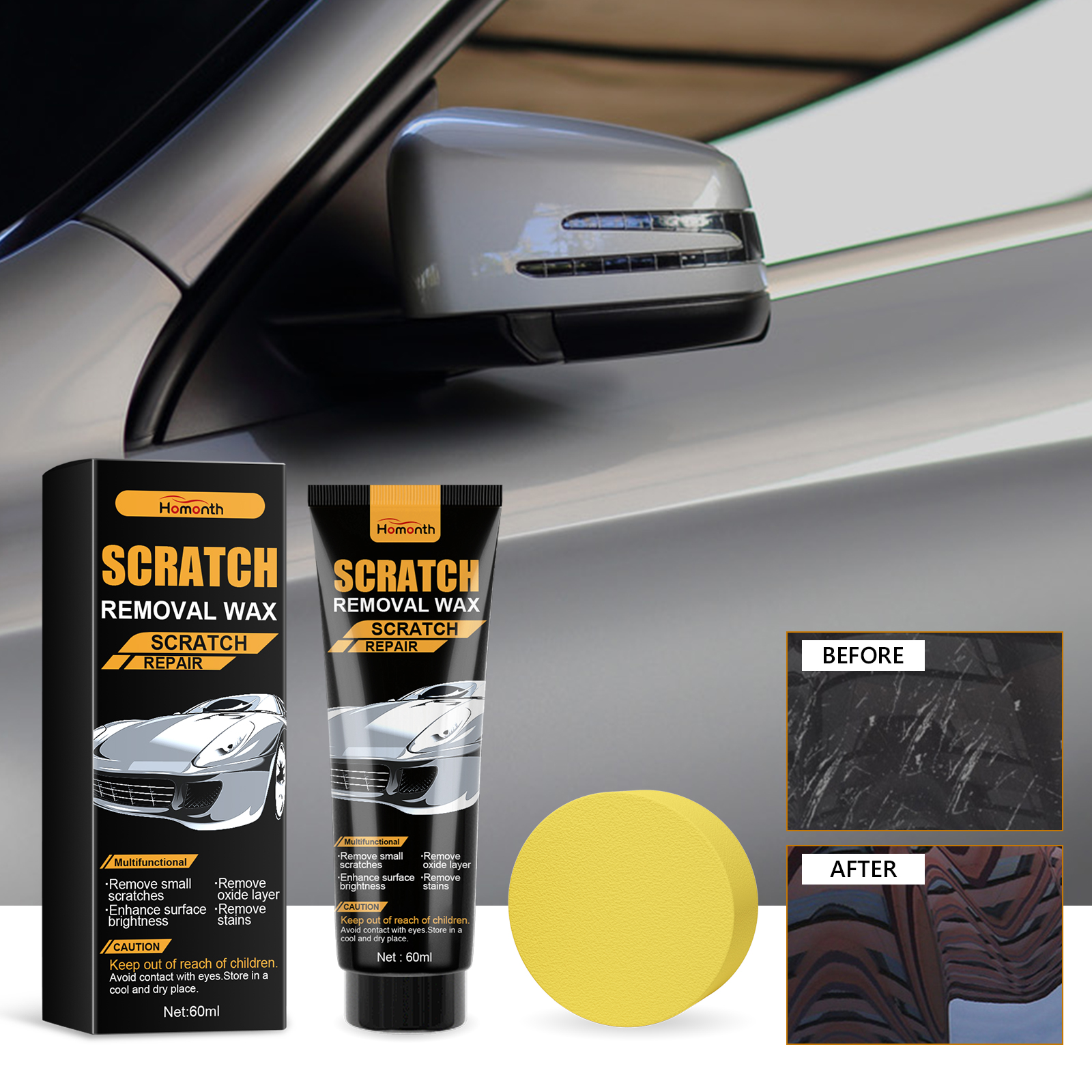 Ultimate Car Scratch Remover & Paint Correction Wax for Flawless Gloss