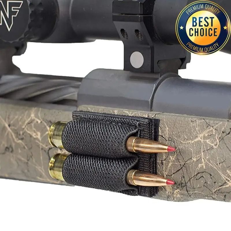 Tactical Two Round Ammo Holder Patch with Hook and Loop Backing