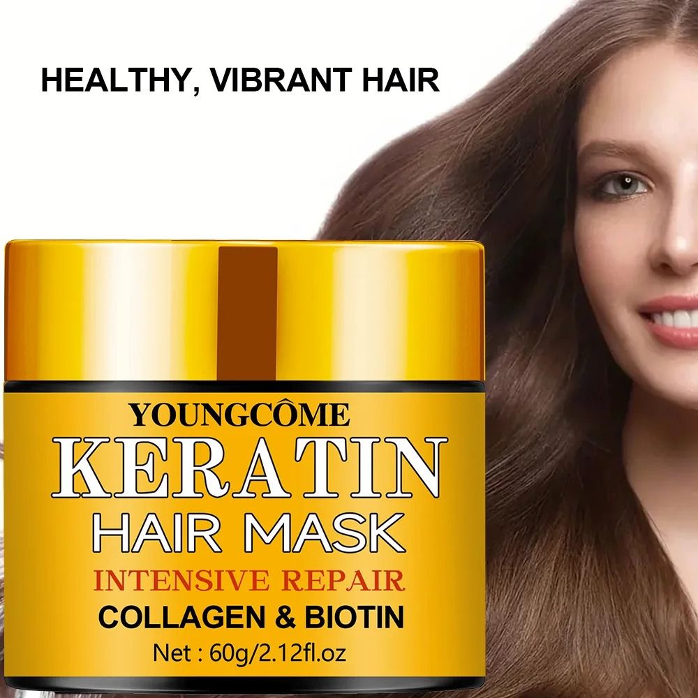 Hair Repair Mask with Biotin Collagen and Keratin for Dry and Damaged Hair