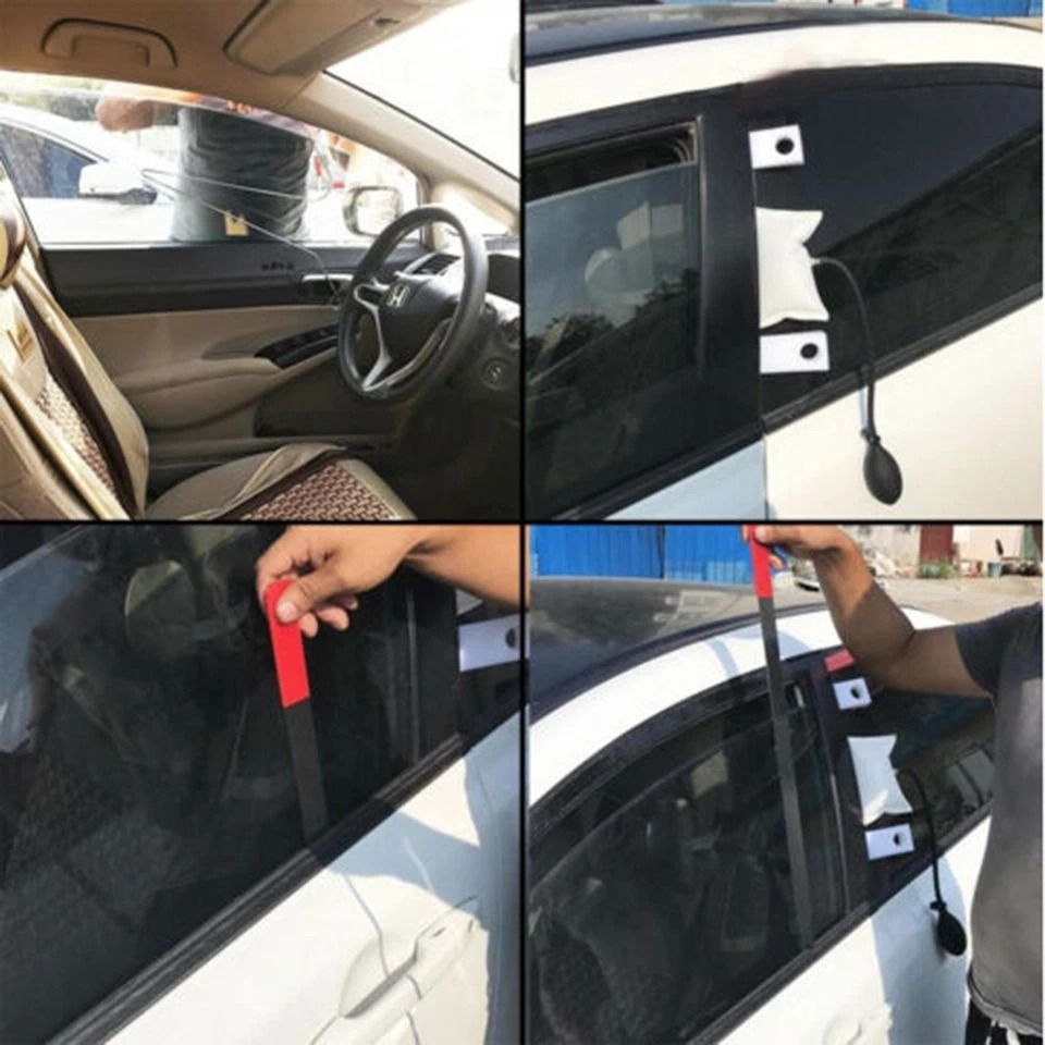 Universal Car Lockout Kit with Air Wedge Pump and Long Reach Tool Set