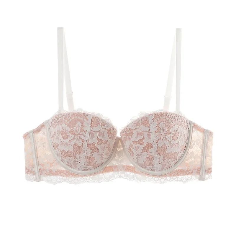 Floral Half Cup Lace Bra Push Up Underwire Lingerie