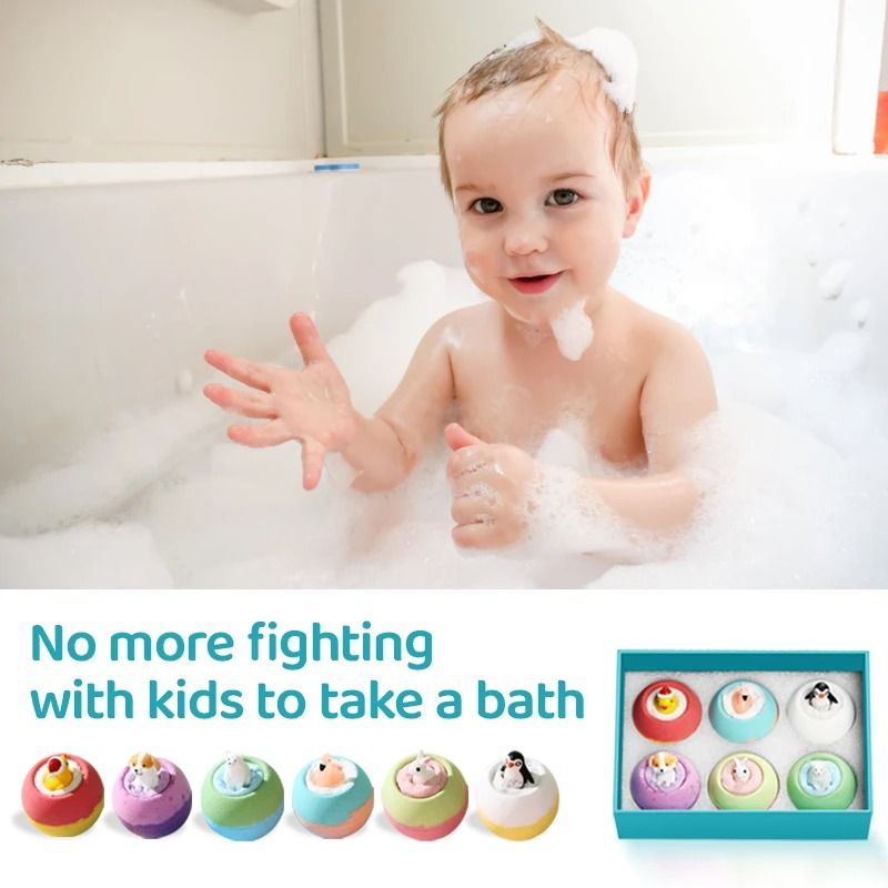 FunFizz Kids Bath Bombs with Surprise Toys 6 Pack Gift Set