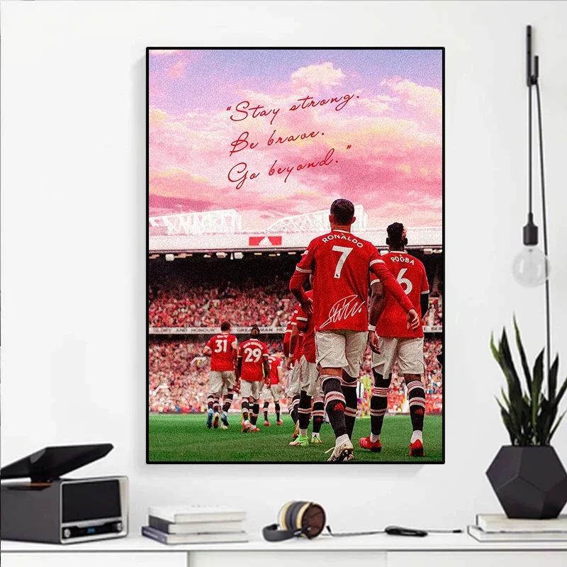 Modern Soccer Player Canvas Wall Art Football Poster Print