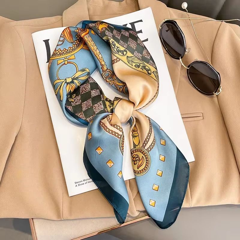 LuxeGlow silk feeling scarf – Luxury Square Satin Neckerchief & Fashion Headscarf for Women