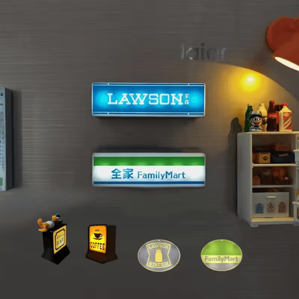 LED FamilyMart & Lawson Magnetic Fridge Light – Touch-Control USB Refrigerator Decor Sticker