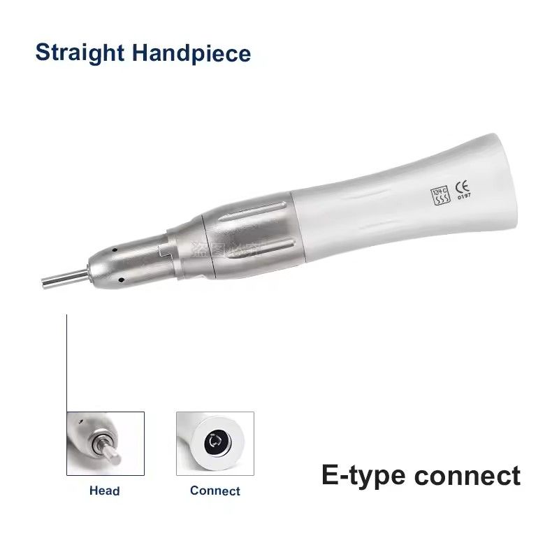 Dental Straight Nose Cone Low Speed Handpiece 1 to 1 Ratio for E Type Motors
