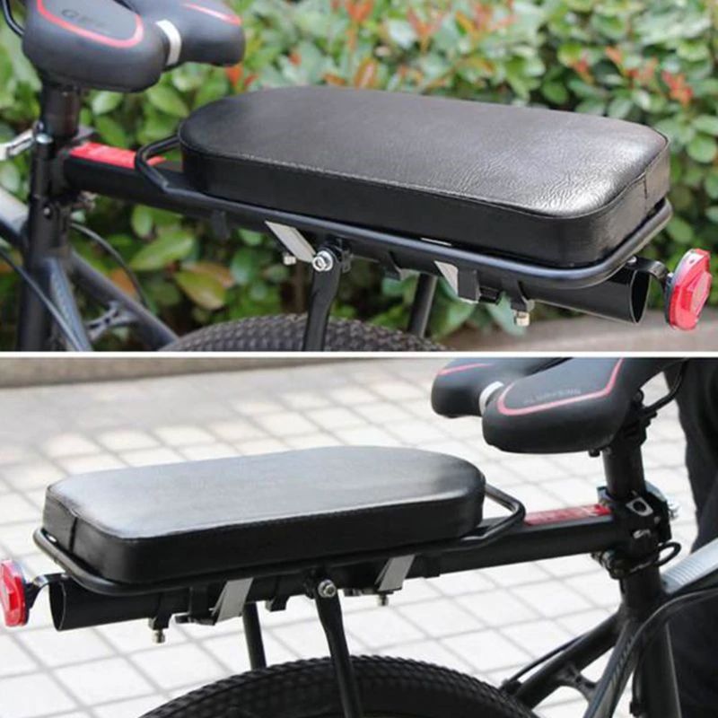 Mountain Bicycle Rear Cushion Backrest Seat for Passenger, Electric Bike Childrens Seat Pad with Foot Pedal Combination