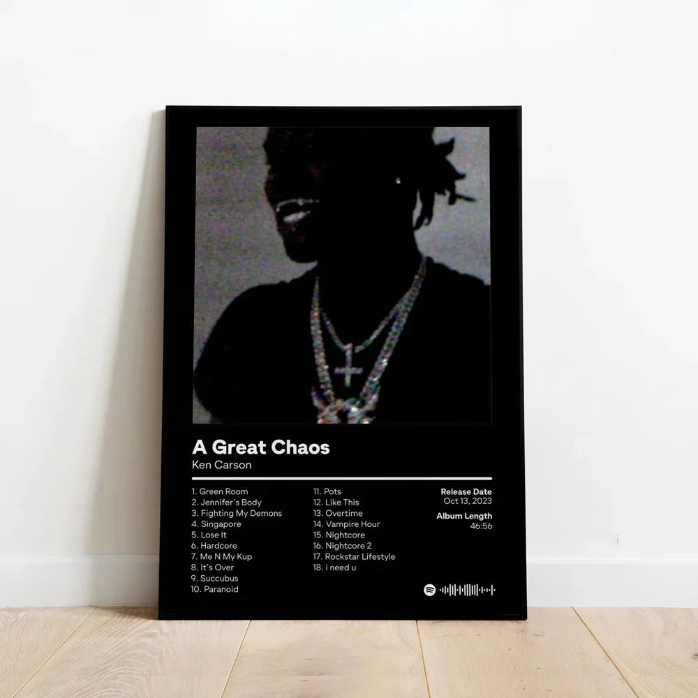 Ken Carson A Great Chaos Canvas Poster – Hip Hop Album Wall Art for Bedroom & Living Room Decor