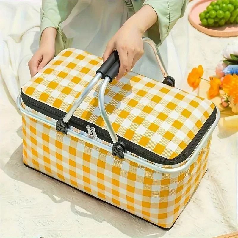 Folding Picnic Basket & Outdoor Camping Insulation Bag