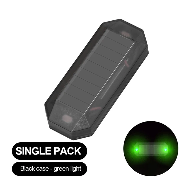 Car Mini LED Solar Power Warning Light Wireless Anti Theft Night Security Simulated Alarm Lamp