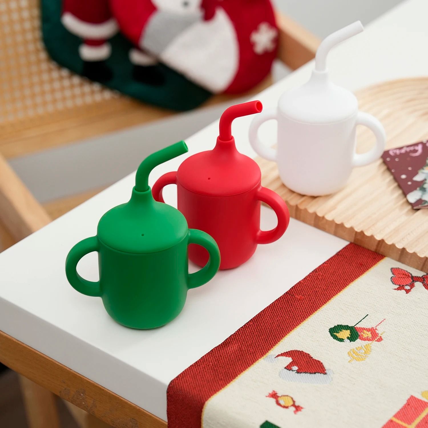 Dual-Grip Silicone Infant Training Cup