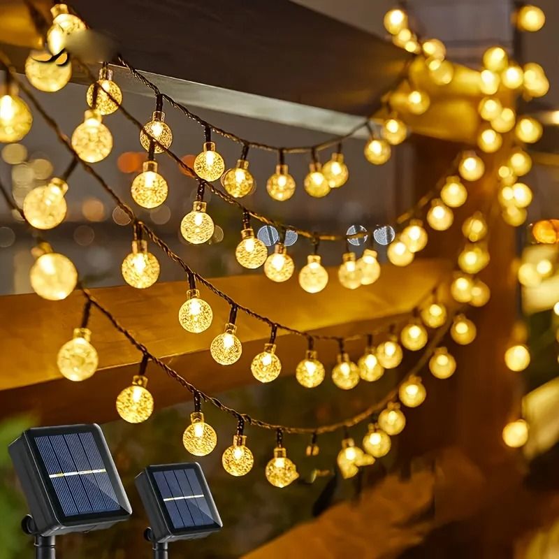 Solar Crystal Globe String Lights Outdoor