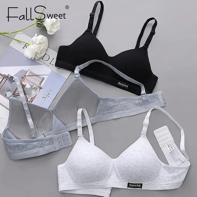 FallSweet Cotton Wireless Bra | Seamless V-Shaped Gathering Underwear