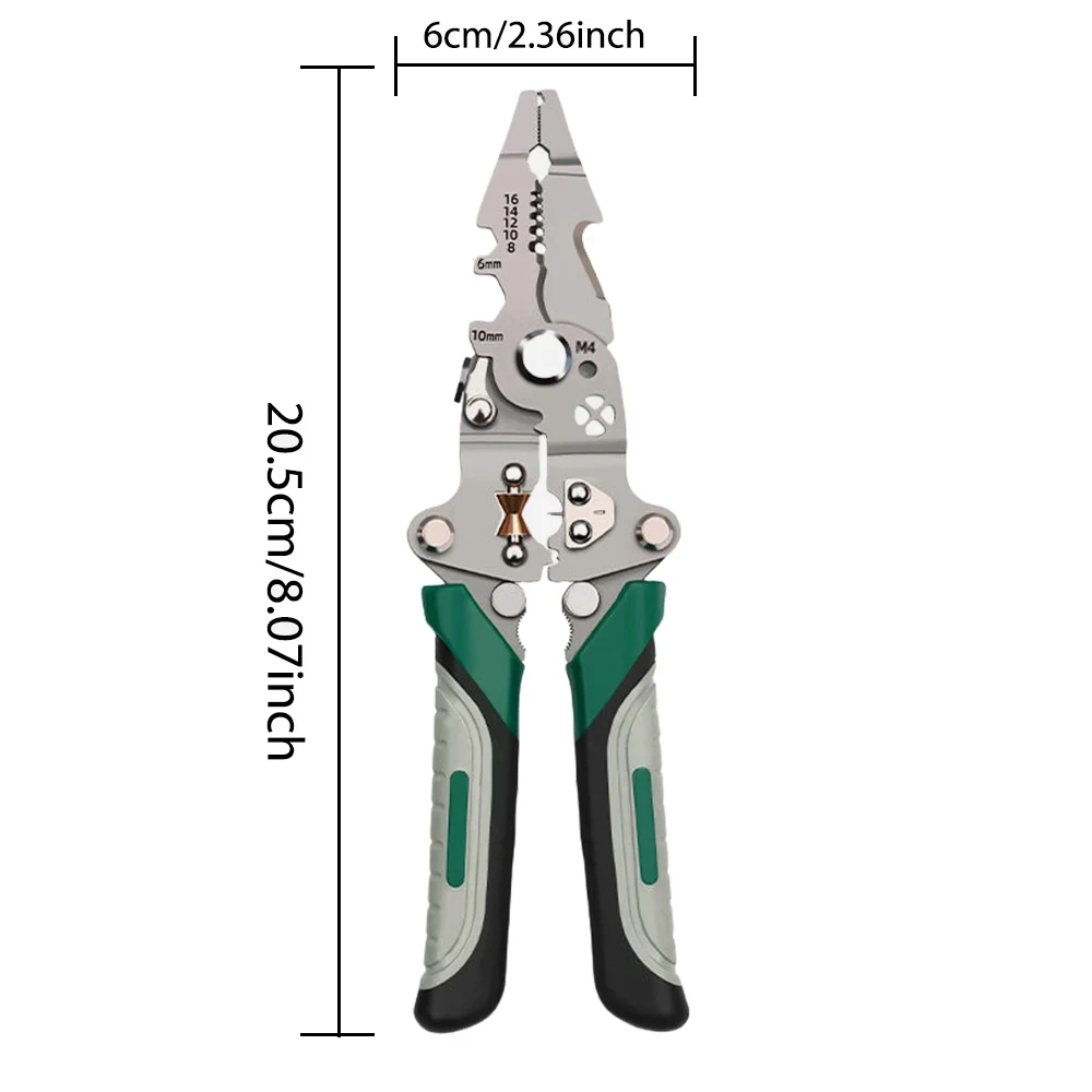 Electrician wire splitter, foldable wire stripper, pulley design multi-function, crimping pliers hand tool