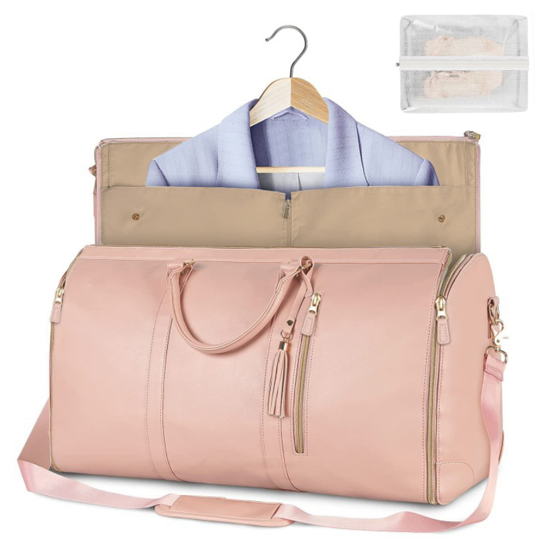 Foldable Womens PU Leather Duffel Bag Spacious & Stylish Travel Bag