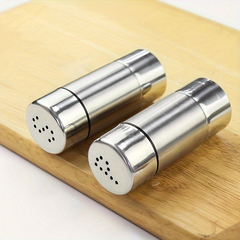 Salt Sugar Bottle with Rotating Cover, Multi-purpose Stainless Steel Spice Jar, Kitchen Gadgets, Spice Pepper Shaker