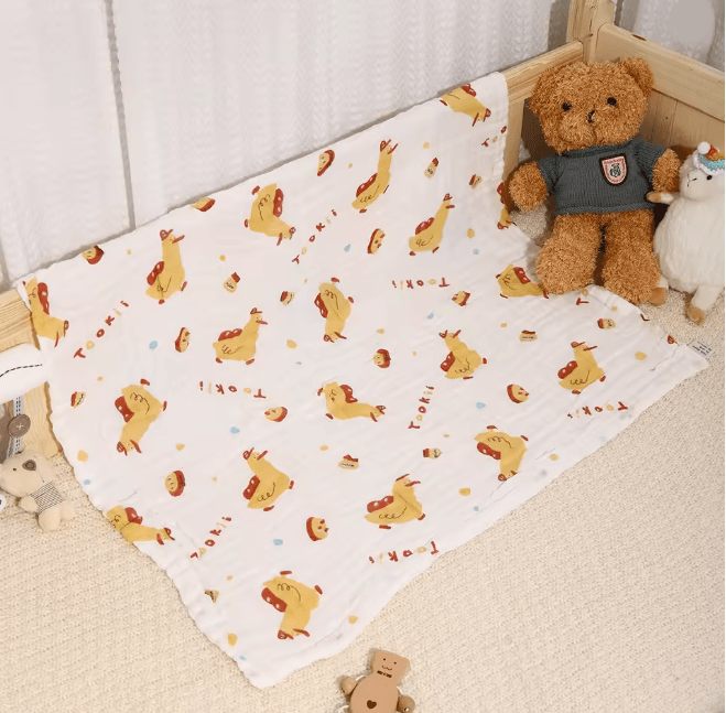 PureGauze Cotton Baby Bath Towel Four Layer Muslin Swaddle Blanket
