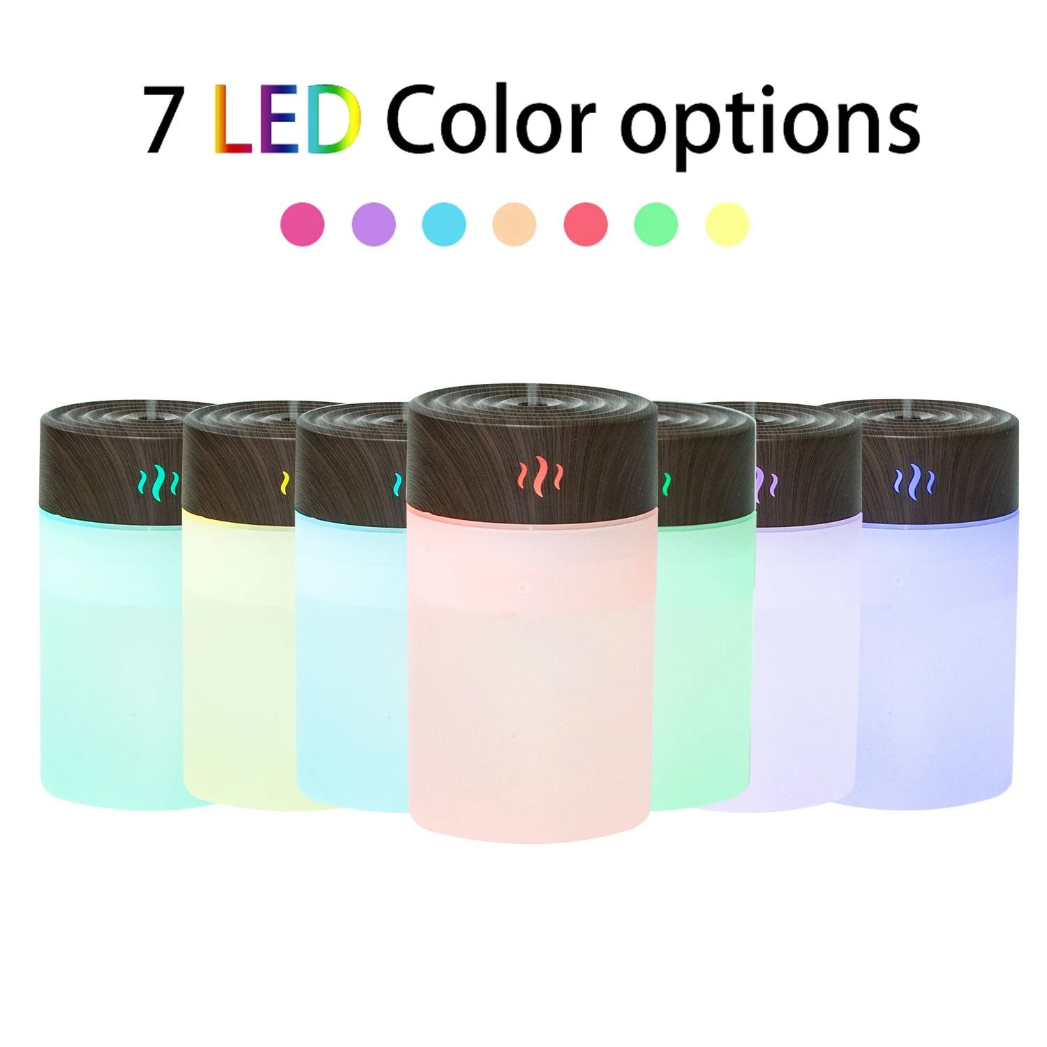 USB Air Humidifier 260ml Wood Grain Aroma Diffuser