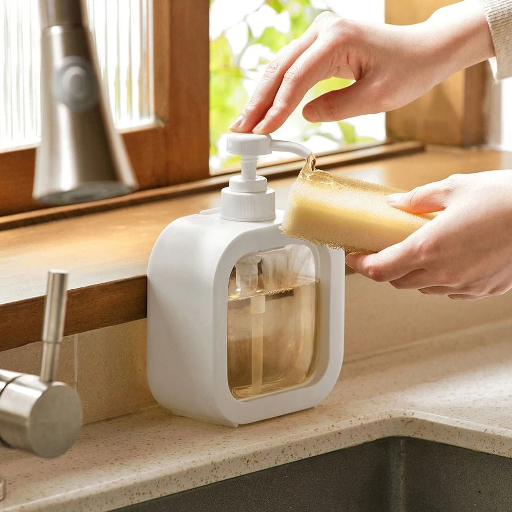 Large Capacity Transparent Press Bottle Soap Dispenser for Travel Kitchen Bathroom